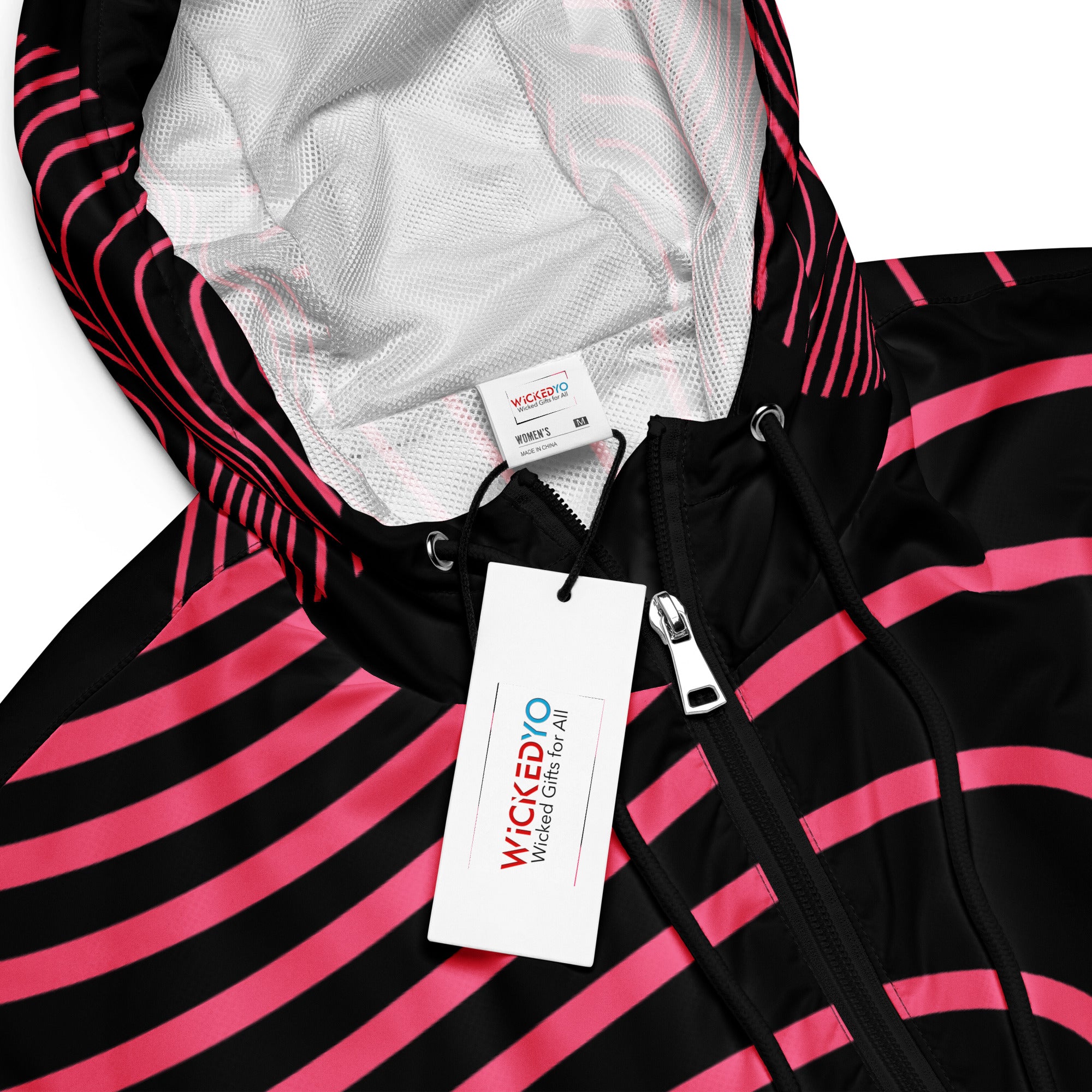 Black women’s cropped windbreaker. Girls' Activewear Cover Top. RippleFX by WickedYo.